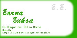 barna buksa business card